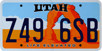 UT license plate Z496SB