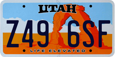 UT license plate Z496SF