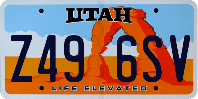 UT license plate Z496SV