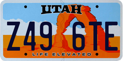 UT license plate Z496TE