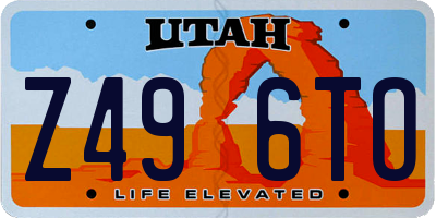 UT license plate Z496TO