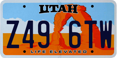 UT license plate Z496TW