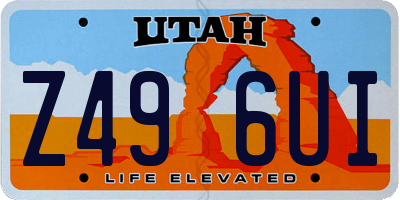UT license plate Z496UI