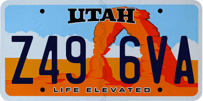 UT license plate Z496VA