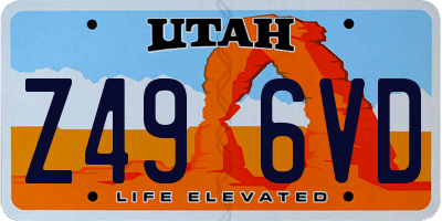 UT license plate Z496VD