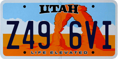 UT license plate Z496VI