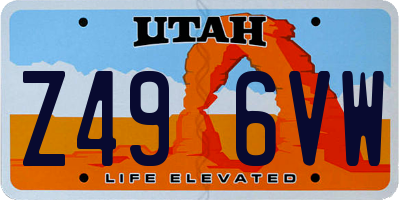 UT license plate Z496VW
