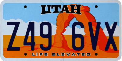 UT license plate Z496VX