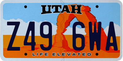 UT license plate Z496WA