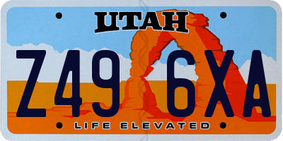 UT license plate Z496XA