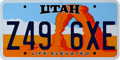 UT license plate Z496XE