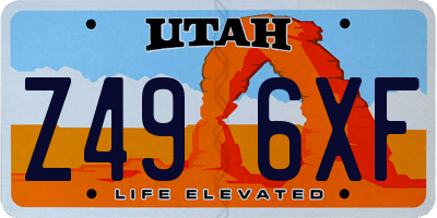 UT license plate Z496XF