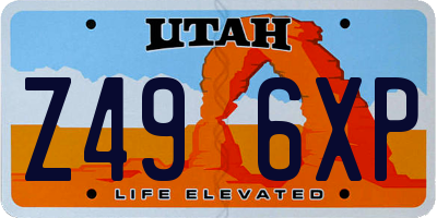 UT license plate Z496XP