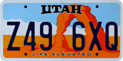 UT license plate Z496XQ
