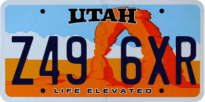 UT license plate Z496XR