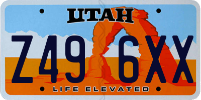 UT license plate Z496XX