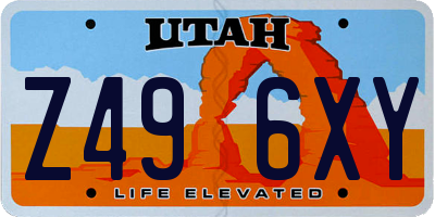 UT license plate Z496XY