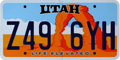 UT license plate Z496YH