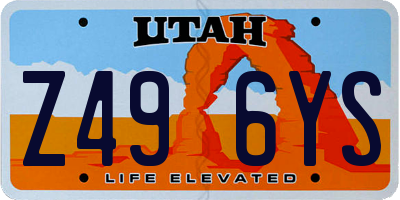UT license plate Z496YS