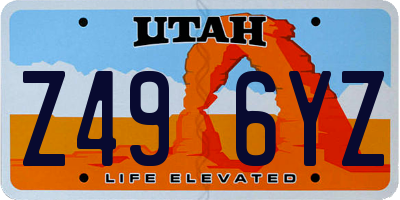 UT license plate Z496YZ
