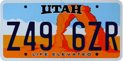 UT license plate Z496ZR