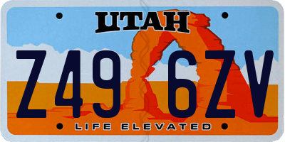 UT license plate Z496ZV
