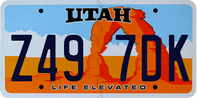 UT license plate Z497DK