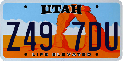 UT license plate Z497DU