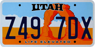 UT license plate Z497DX