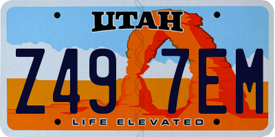 UT license plate Z497EM