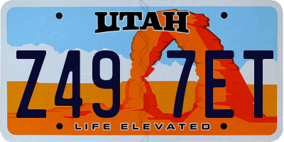 UT license plate Z497ET