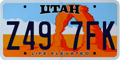 UT license plate Z497FK