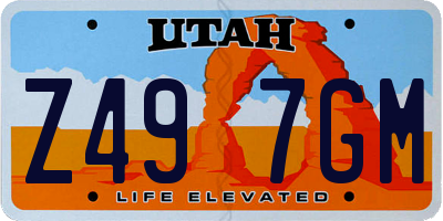 UT license plate Z497GM