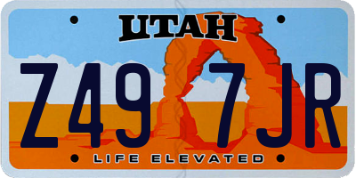 UT license plate Z497JR
