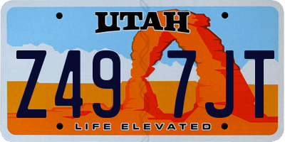 UT license plate Z497JT