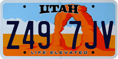 UT license plate Z497JV