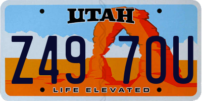 UT license plate Z497OU