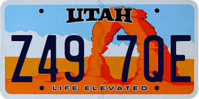 UT license plate Z497QE