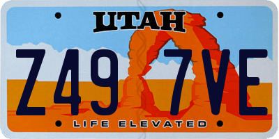 UT license plate Z497VE