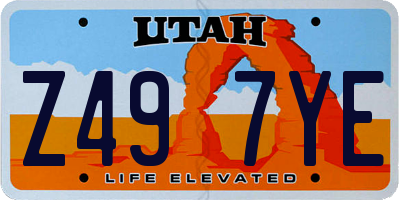 UT license plate Z497YE