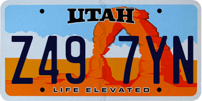 UT license plate Z497YN