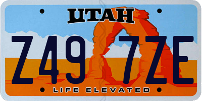 UT license plate Z497ZE