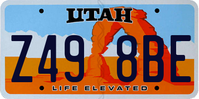 UT license plate Z498BE
