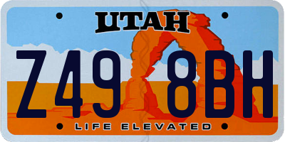 UT license plate Z498BH