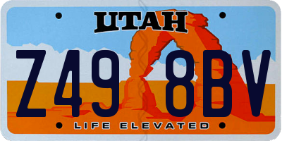 UT license plate Z498BV