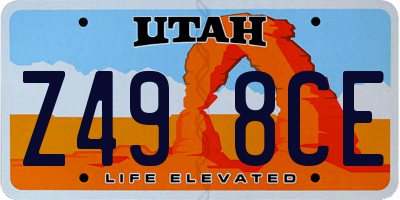 UT license plate Z498CE