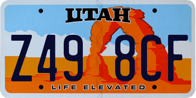 UT license plate Z498CF