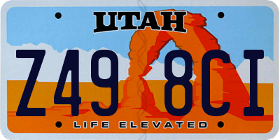 UT license plate Z498CI