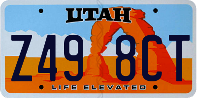 UT license plate Z498CT