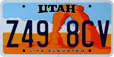 UT license plate Z498CV